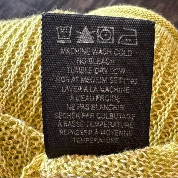 Parkhurst Sweater Semi Sheer Lime Green 100% Cotton Womens Medium - Picture 11 of 13